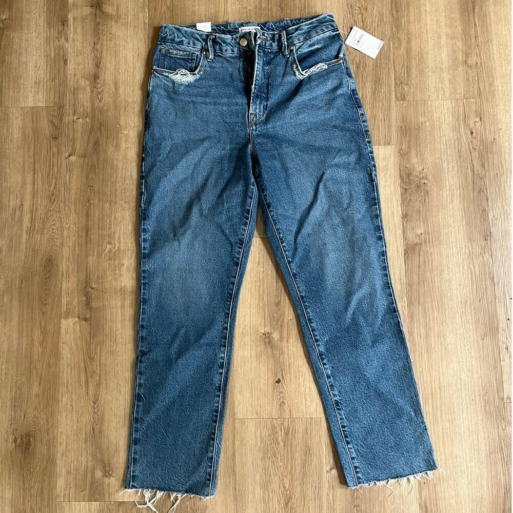 Good American Jeans Women's 8/29 Blue Denim Vintage Inspired Cotton Straight NEW